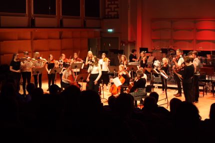 Stråkelever på Musikskolans konsert på Musikhögskolan Ingesund vt18. Foto: David Fryxelius.