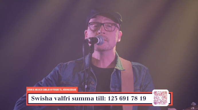 Pärra Eriksson på insamlingsgalan "Music against Covid-19".